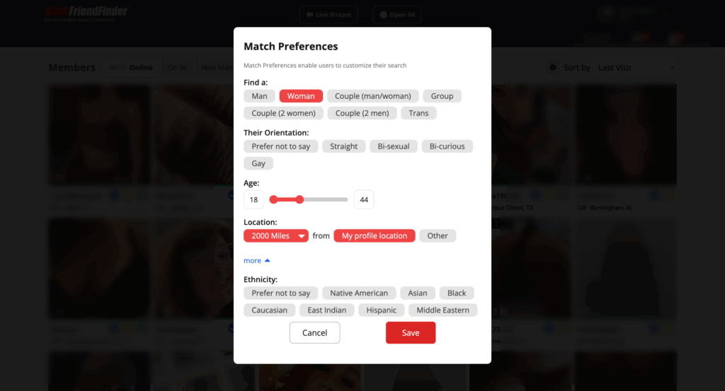 AdultFriendFinder site